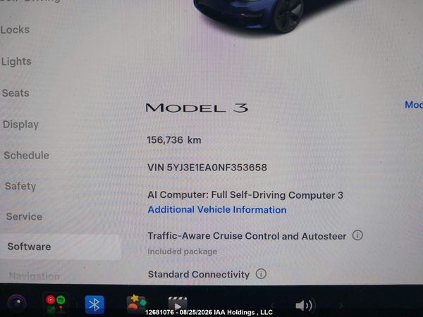 2022 TESLA MODEL 3 RWD/STANDARD RANGE
