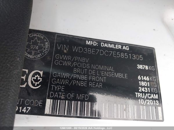2014 MERCEDES-BENZ SPRINTER 2500 STANDARD ROOF