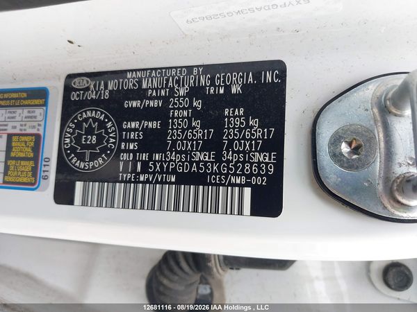 2019 KIA SORENTO 2.4L LX/3.3L LX