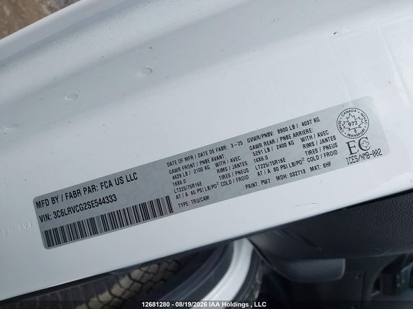 2025 RAM PROMASTER 2500 2500 HIGH