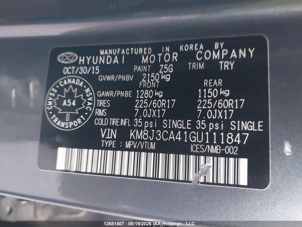 2016 HYUNDAI TUCSON PREMIUM