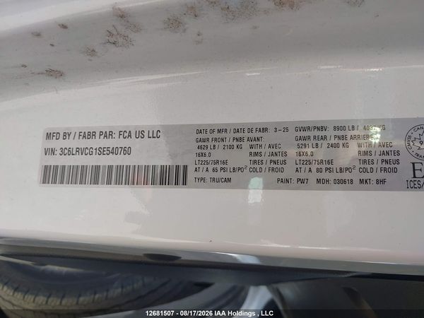2025 RAM PROMASTER 2500 2500 HIGH