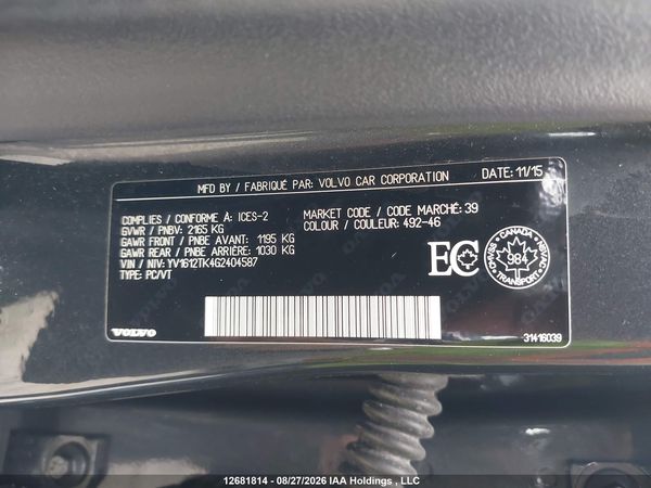 2016 VOLVO S60 Premier