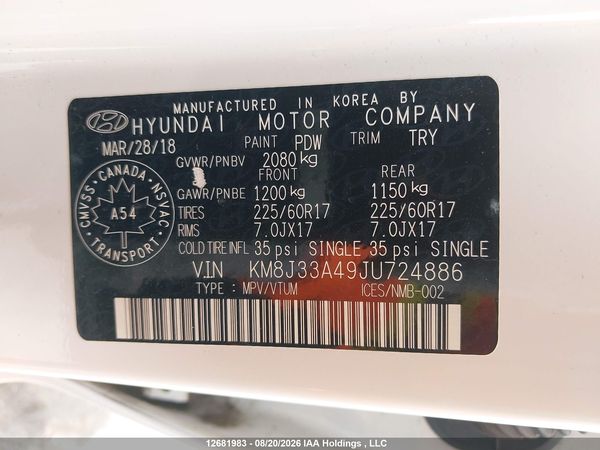 2018 HYUNDAI TUCSON LIMITED/SPORT AND ECO/SE