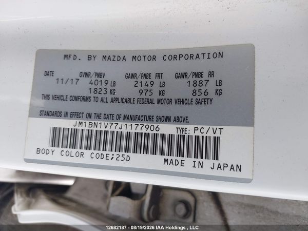 2018 MAZDA MAZDA3