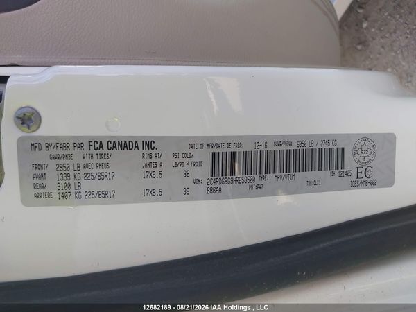 2017 DODGE GRAND CARAVAN CVP/SXT