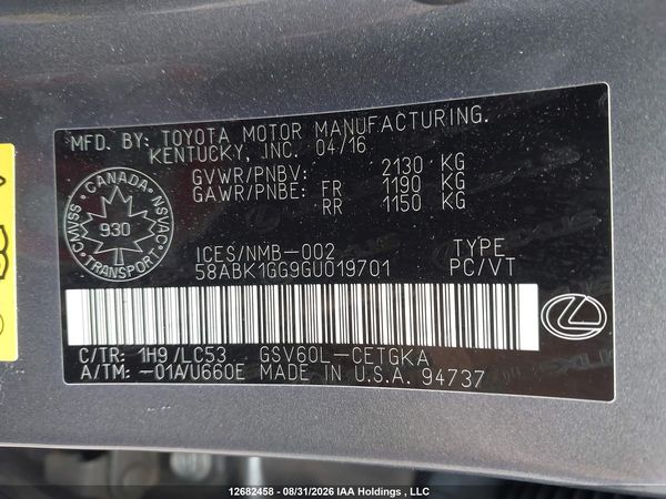 2016 LEXUS ES 350