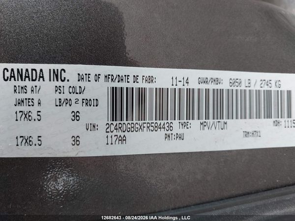 2015 DODGE GRAND CARAVAN SE/SXT