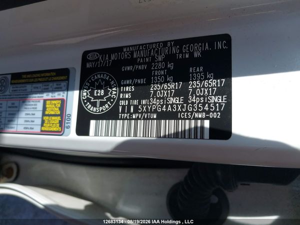 2018 KIA SORENTO 2.4L LX
