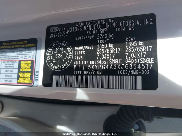 2018 KIA SORENTO 2.4L LX