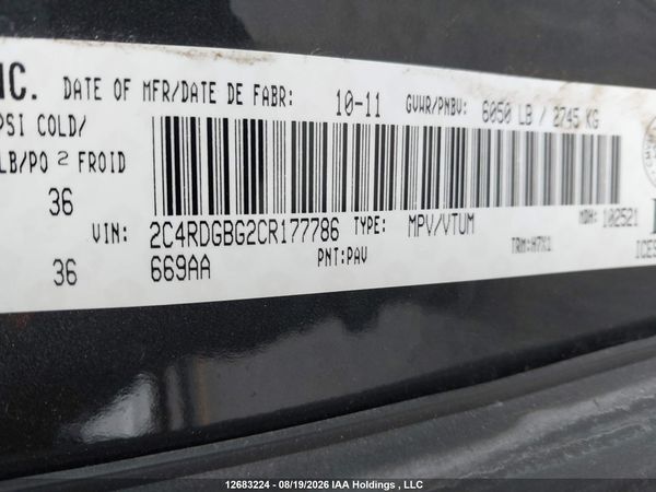 2012 DODGE GRAND CARAVAN SE