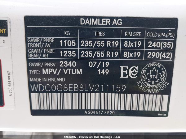 2020 MERCEDES-BENZ GLC 300 4MATIC