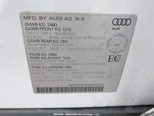 2017 AUDI Q5 PREMIUM PLUS