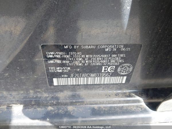 2021 SUBARU CROSSTREK CONVENIENCE — I18