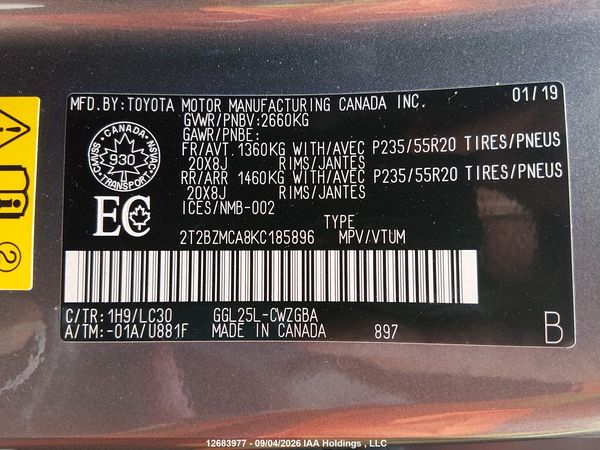 2019 LEXUS RX 350 BASE/350 F SPORT