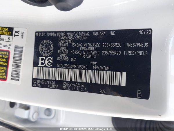 2021 TOYOTA HIGHLANDER XSE