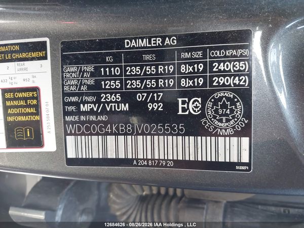 2018 MERCEDES-BENZ GLC 300 4MATIC