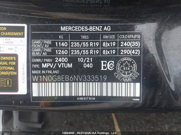 2022 MERCEDES-BENZ GLC 300 4MATIC — I19