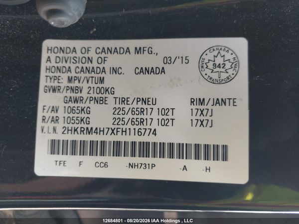 2015 HONDA CR-V EXL — I21