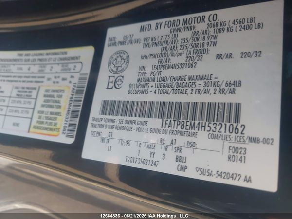 2017 FORD MUSTANG V6 Convertible