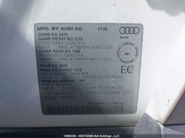 2020 AUDI Q5 45 PROGRESSIV