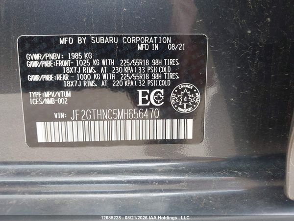 2021 SUBARU CROSSTREK LIMITED — I19
