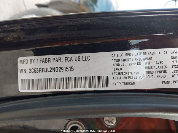 2022 RAM 3500 LARAMIE — I19