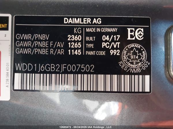 2018 MERCEDES-BENZ E 400 4MATIC