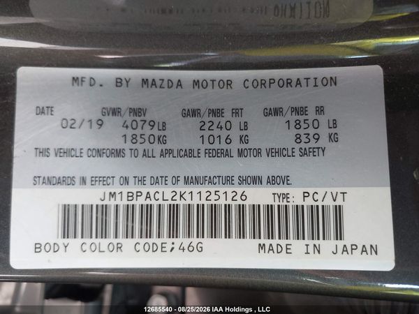 2019 MAZDA MAZDA3 GS