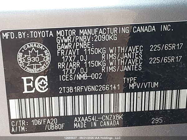 2022 TOYOTA RAV4 LE