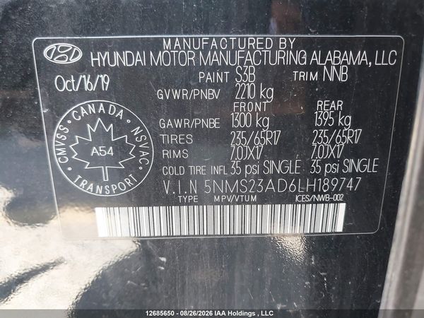2020 HYUNDAI SANTA FE — I18