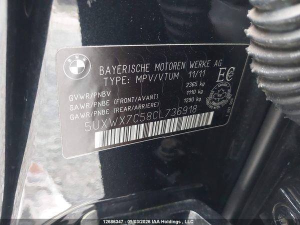 2012 BMW X3 XDRIVE35i