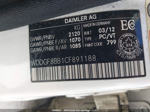 2012 MERCEDES-BENZ C 300 4MATIC