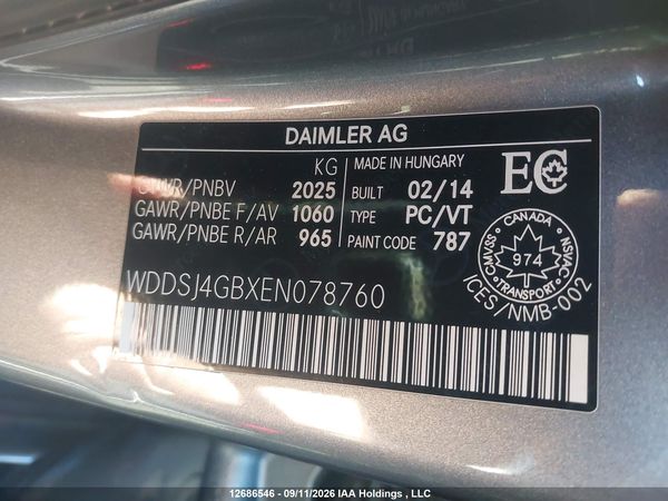 2014 MERCEDES-BENZ CLA CLA250 4MATIC — I9
