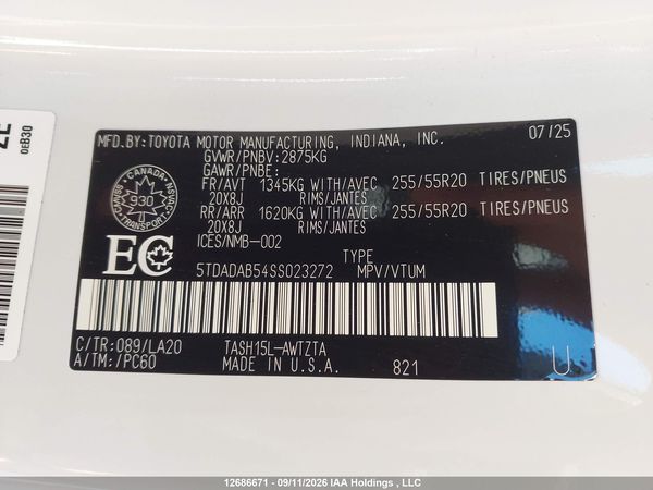 2025 TOYOTA GRAND HIGHLANDER HYBRID PLATINUM MAX