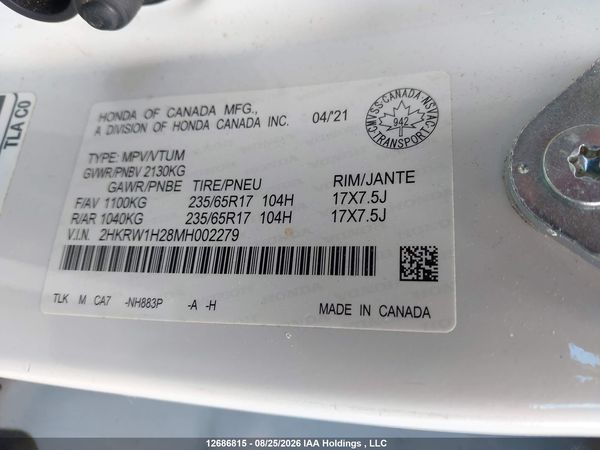 2021 HONDA CR-V LX