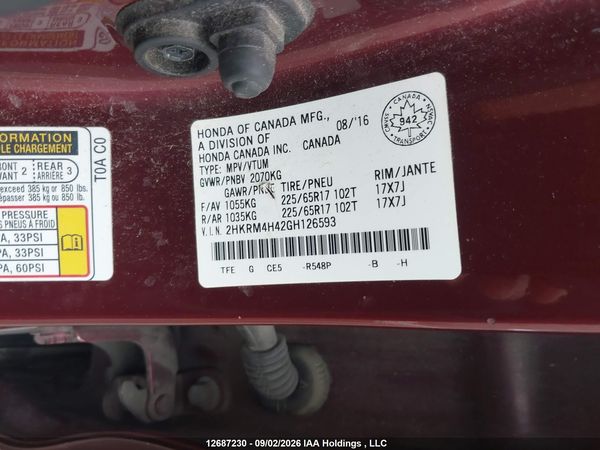 2016 HONDA CR-V SE