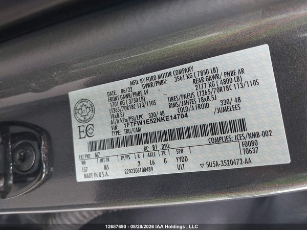 2022 FORD F-150 XLT