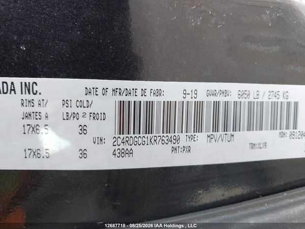 2019 DODGE GRAND CARAVAN SXT