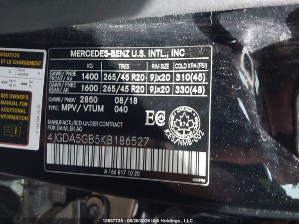 2019 MERCEDES-BENZ GLE 400 4MATIC — I9