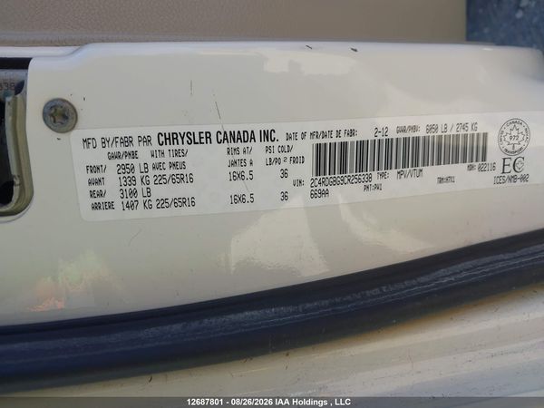2012 DODGE GRAND CARAVAN SE