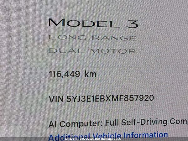 2021 TESLA MODEL 3