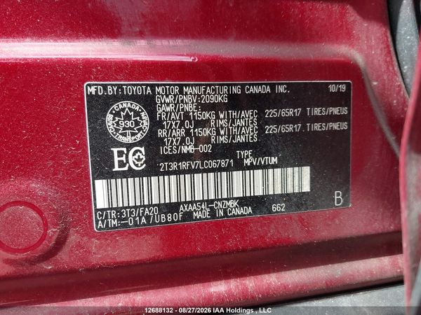 2020 TOYOTA RAV4 XLE/XLE PREMIUM