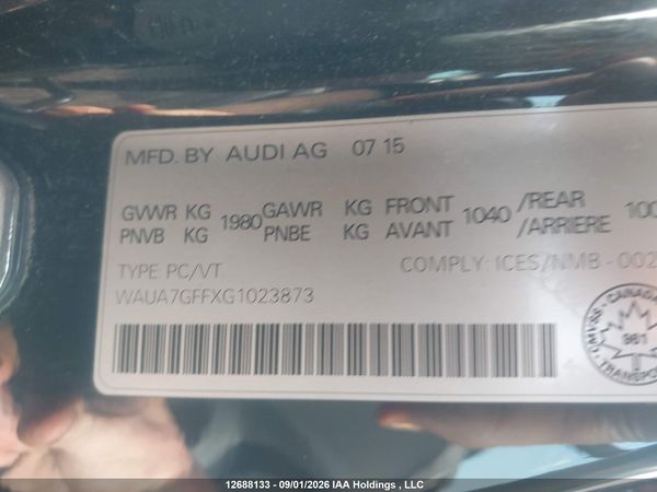 2016 AUDI A3 PREMIUM