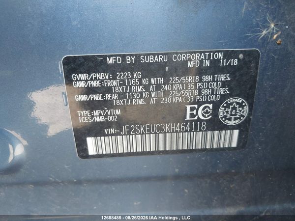 2019 SUBARU FORESTER LIMITED