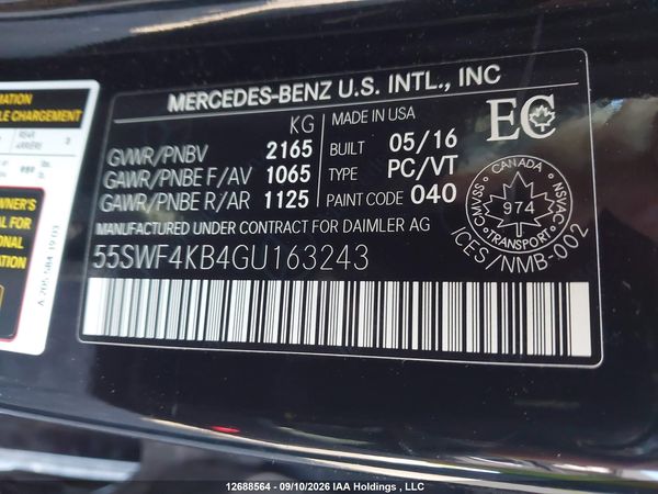 2016 MERCEDES-BENZ C 300 4MATIC