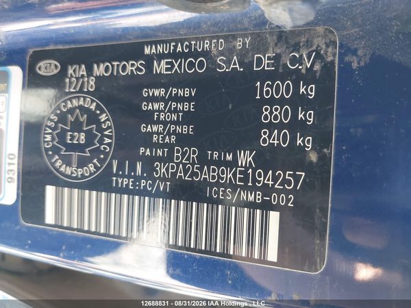 2019 KIA RIO LX/LX+