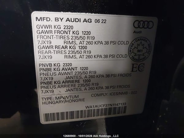 2022 AUDI Q3 PREMIUM 40 — I9
