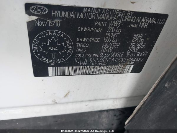 2019 HYUNDAI SANTA FE ESSENTIAL