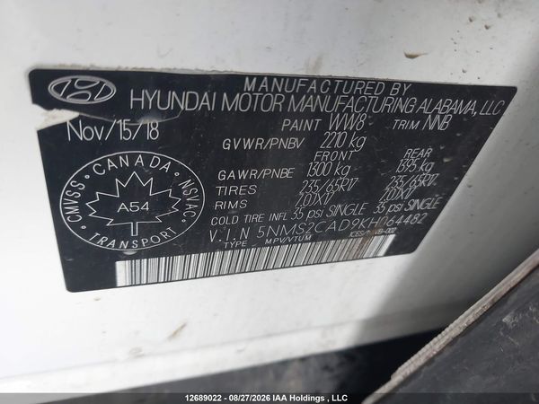 2019 HYUNDAI SANTA FE ESSENTIAL